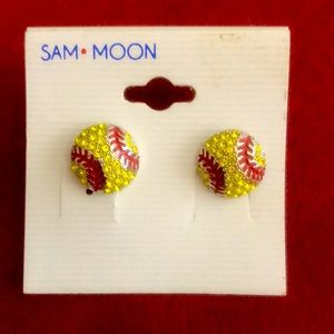 Softball earrings